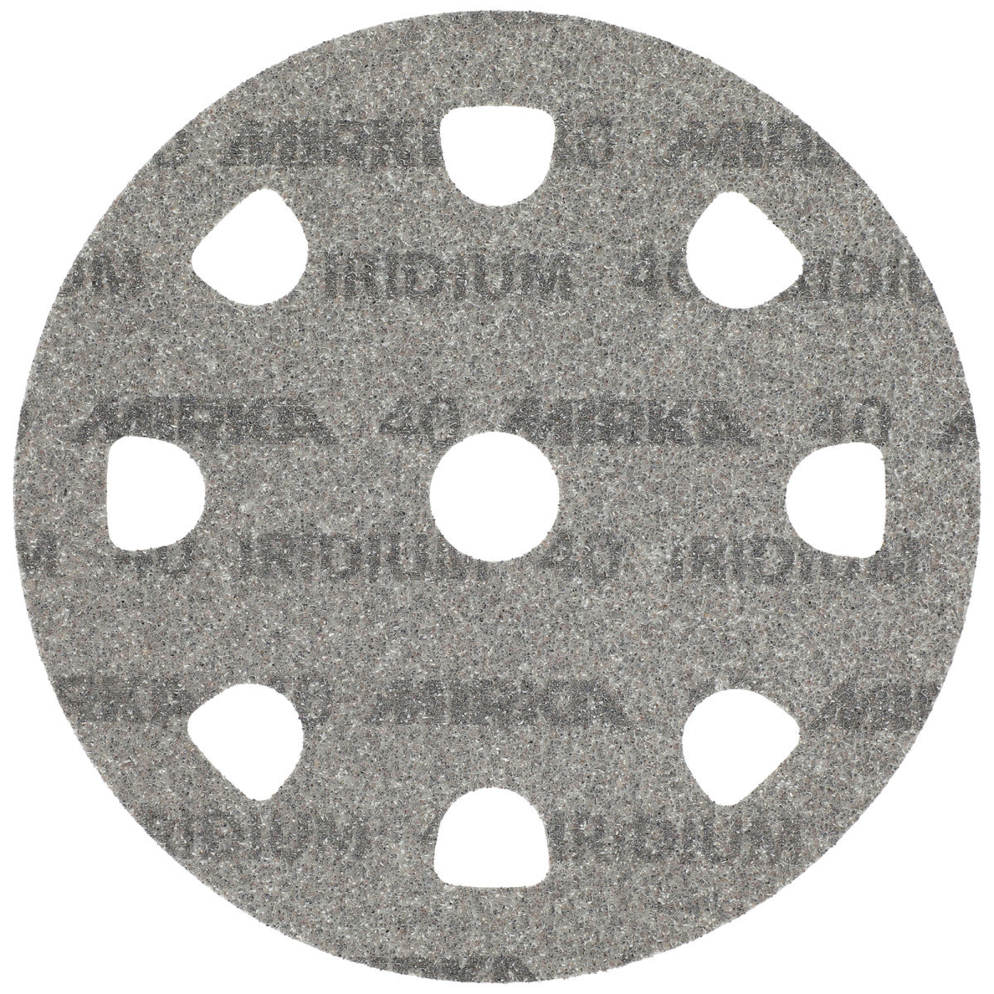 Mirka® Iridium® STYRO Schleifscheiben 246CU02580, Ø 225 mm, P80, 9-fach Gelocht, Kletthaftend, Schleifscheibe mit Keramik- und Aluminiumkorn für den Styropor Schliff