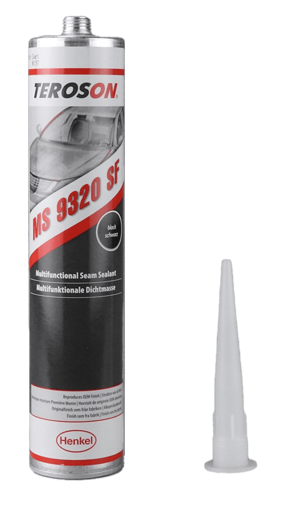 Henkel™ Teroson® Silanmodifizierter Polymer Kleb-/ Dichtstoff MS 9320 SF, 300 ml, Schwarz, Thixotrop, 1K, 2558392, Schnell Aushärtend