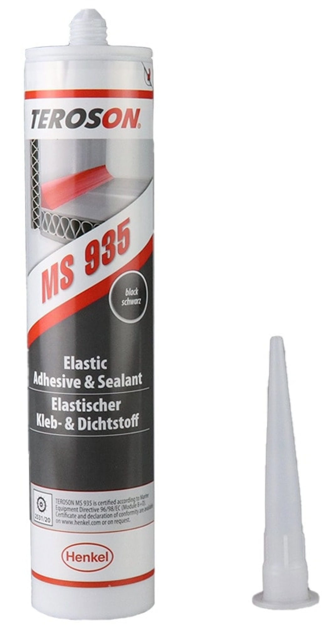 Henkel™ Teroson® Silanmodofizierter Polymer Kleb-/Dichtstoff MS 935, 290 ml, Grau, Thixotrop, 1K, 2487225, Für Elektronik Anwendungen