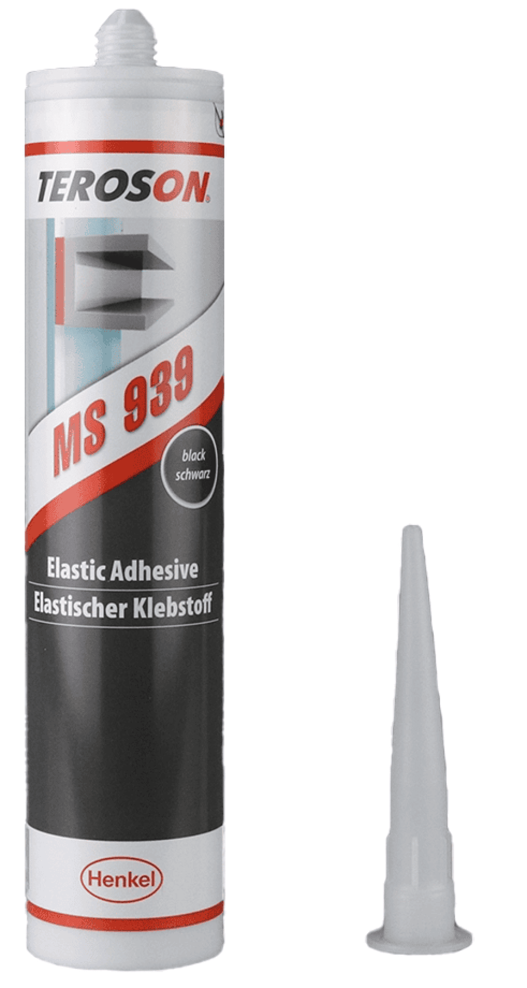 Henkel™ Teroson® Silanmodifizierter Polymer Kleb-/Dichtstoff MS 939, 290 ml, Schwarz, Thixotrop, 1K, 2436358, Für mechanische Sicherheit