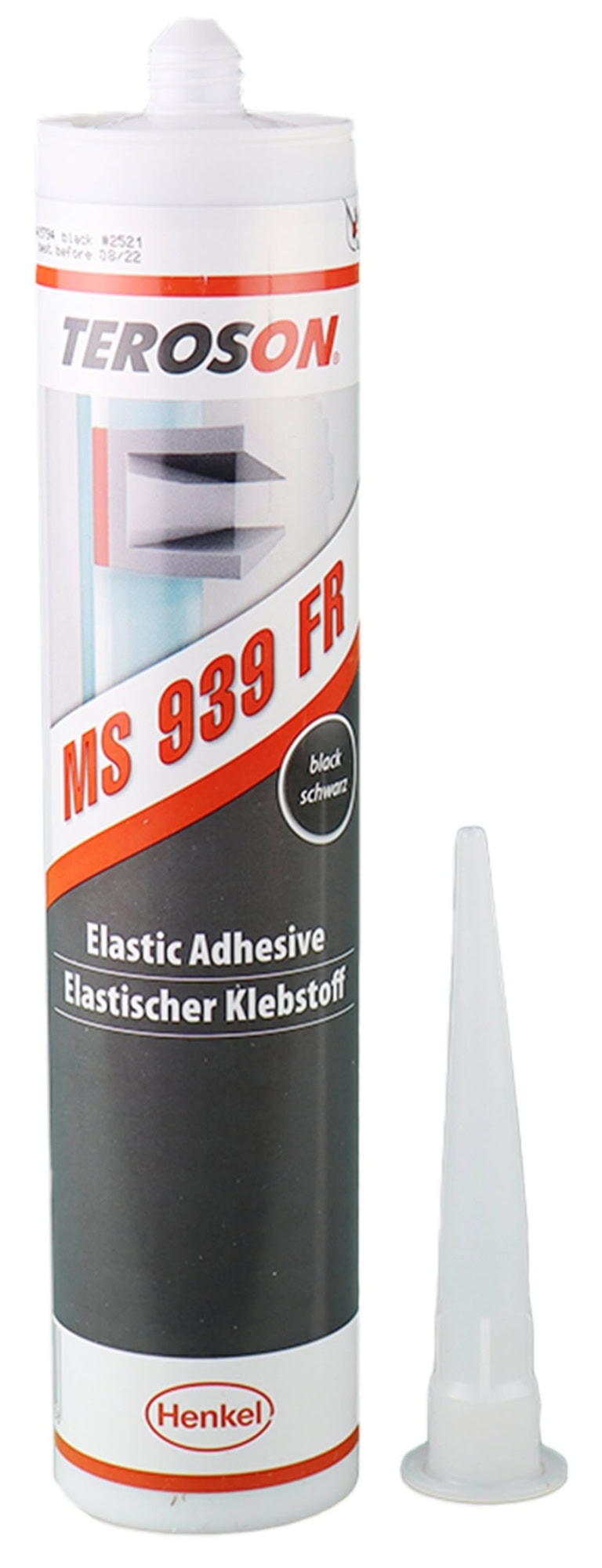Henkel™ Teroson® Silanmodifizierter Polymer Kleb-/Dichtstoff MS 939 FR, 290 ml, Schwarz, Thixotrop, 1K, 2504815, Schwer Entflammbar