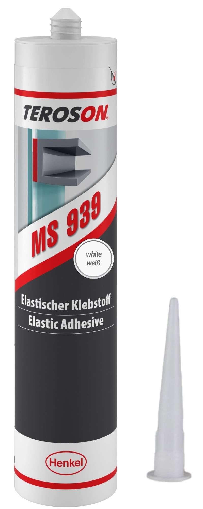 Henkel™ Teroson® Silanmodifizierter Polymer Kleb-/Dichtstoff MS 939, 290 ml, Weiß, Thixotrop, 1K, 2448669, Für mechanische Sicherheit