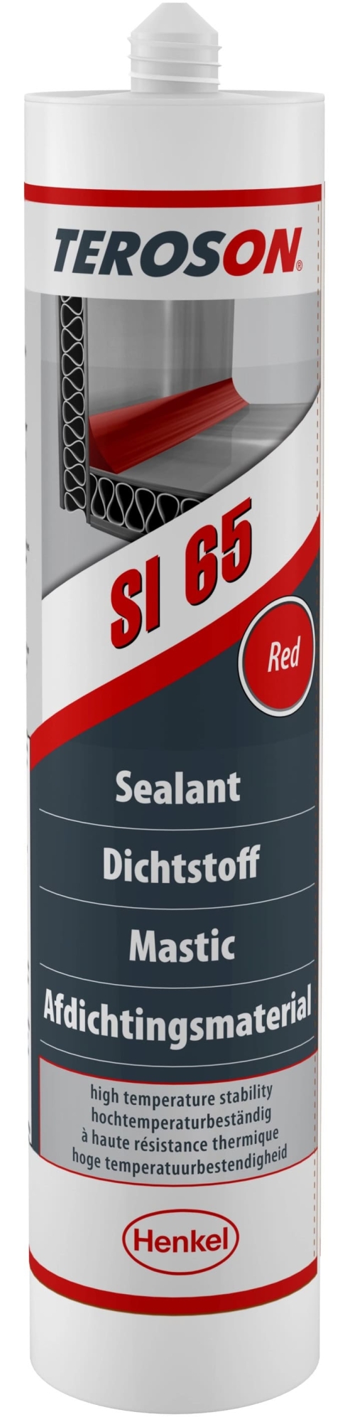 Henkel™ Teroson® SI 65 Acetoxy Silikon Dichtstoff, 300 ml, Rot, 1K, 2267785, Für extreme Temperaturbelastungen