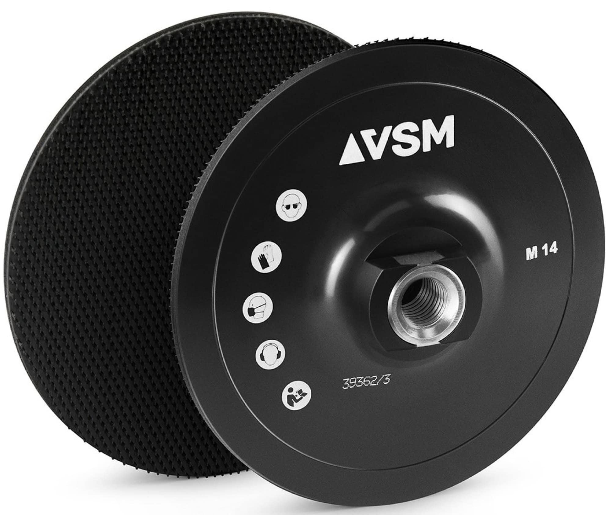 VSM 731024, Ø 125 mm, M14 Gewinde, Schwarz, Stützteller für Vliesscheiben ohne Zentrieransatz für den VSM Winkelschleifer