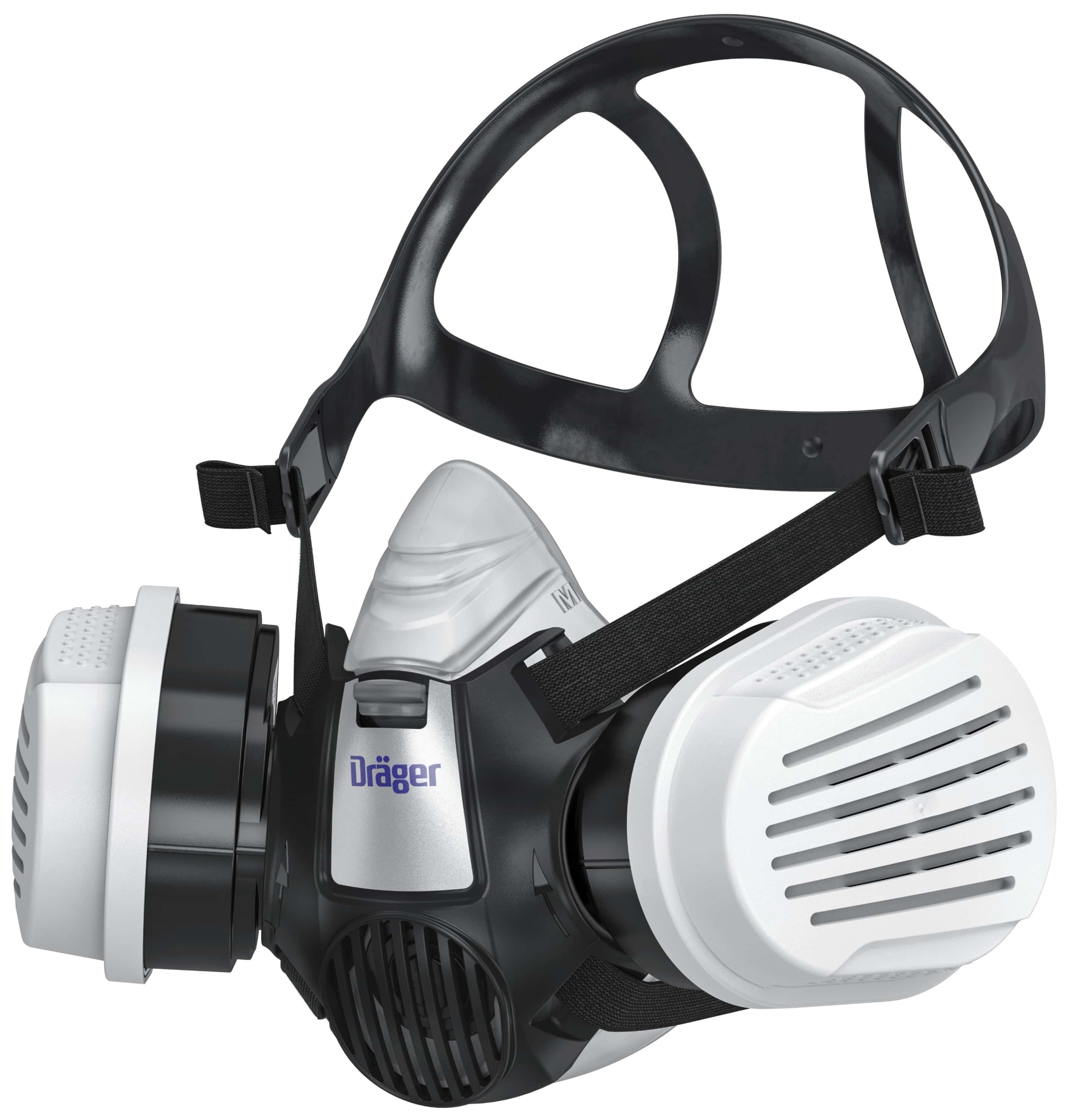 Dräger® X-plore® 3300 Gasmaske / Halbmaske Atemschutz Starter Set 3737916, Größe M, P3 R D Partikelfilter, Soft TPE, Dräger® Bajonett-Klick Filteranschluss