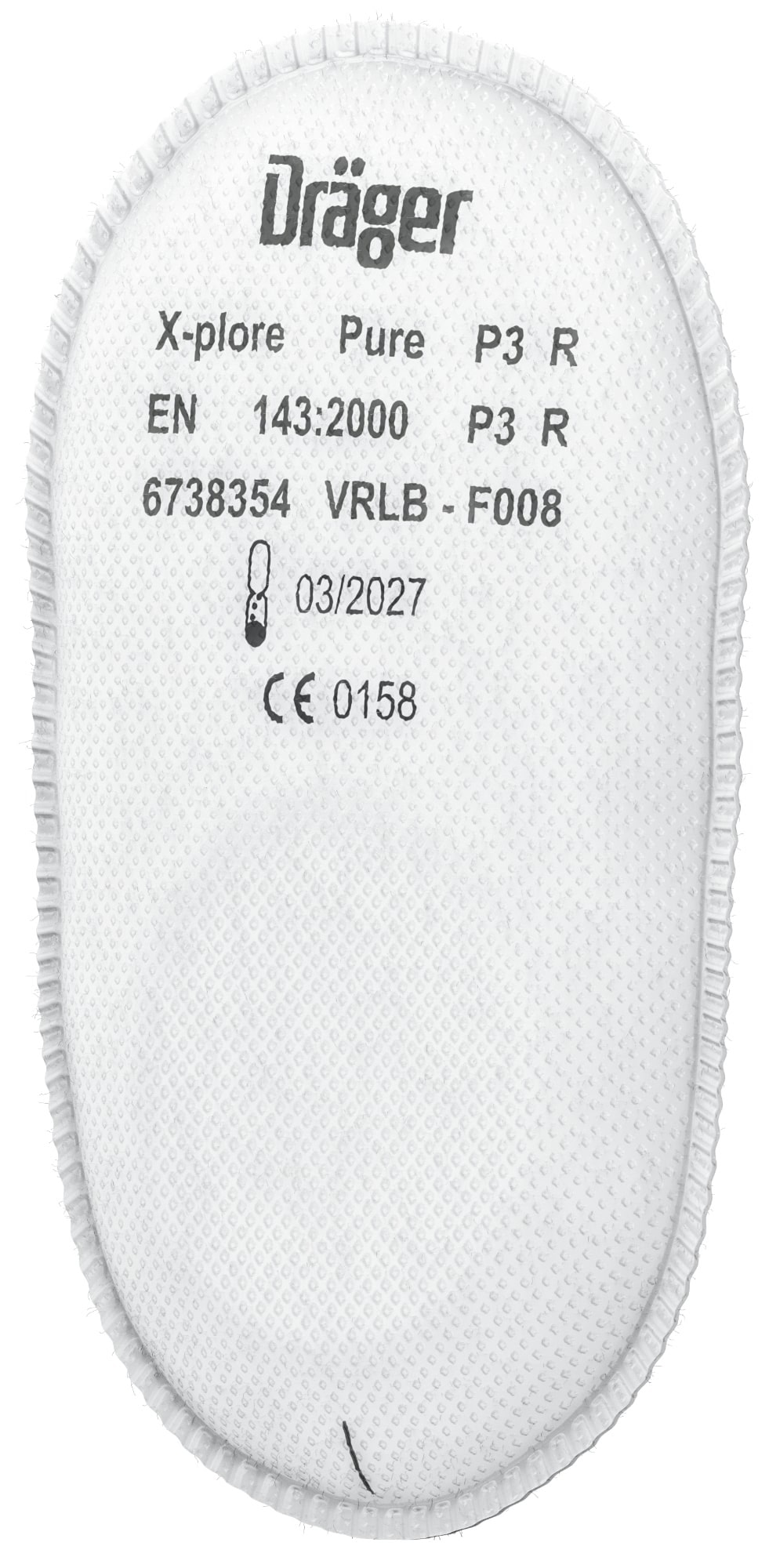 Dräger® X-plore® Pure Partikelfilter 6738354, P3 R, Dräger® Bajonett-Klick Anschluss, Partikelfilter gegen feste & flüssige Partikel