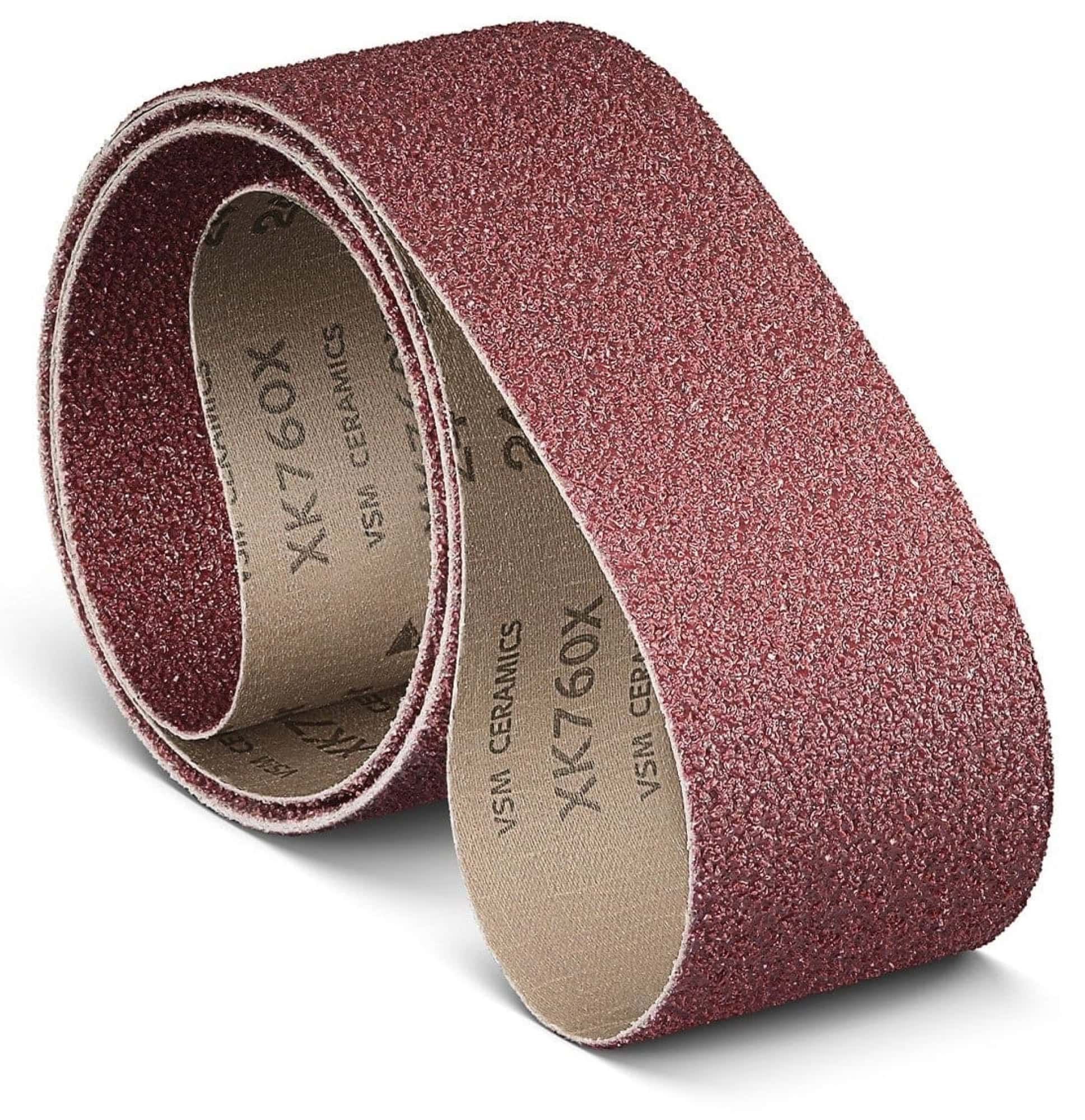VSM CERAMICS XK760X 737724, 150 mm x 3500 mm, K, P24, X-Polyester, Ausführung (E07), Rot-violett, Schmalband mit Keramikkorn, Für Unlegierter Stahl und Edelstahl