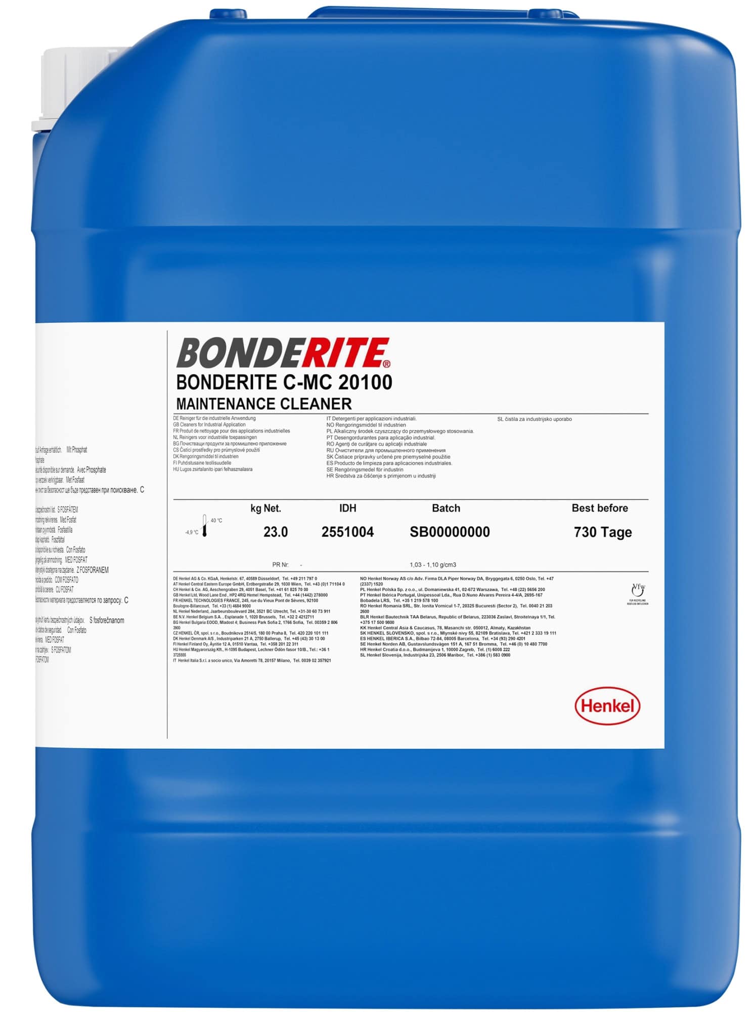 Henkel™ Bonderite® C-MC 20100 Bodenreiniger, 23 Kg, 2551004, Für die tägliche Reinigung von empfindlichen Fußbodenbelägen