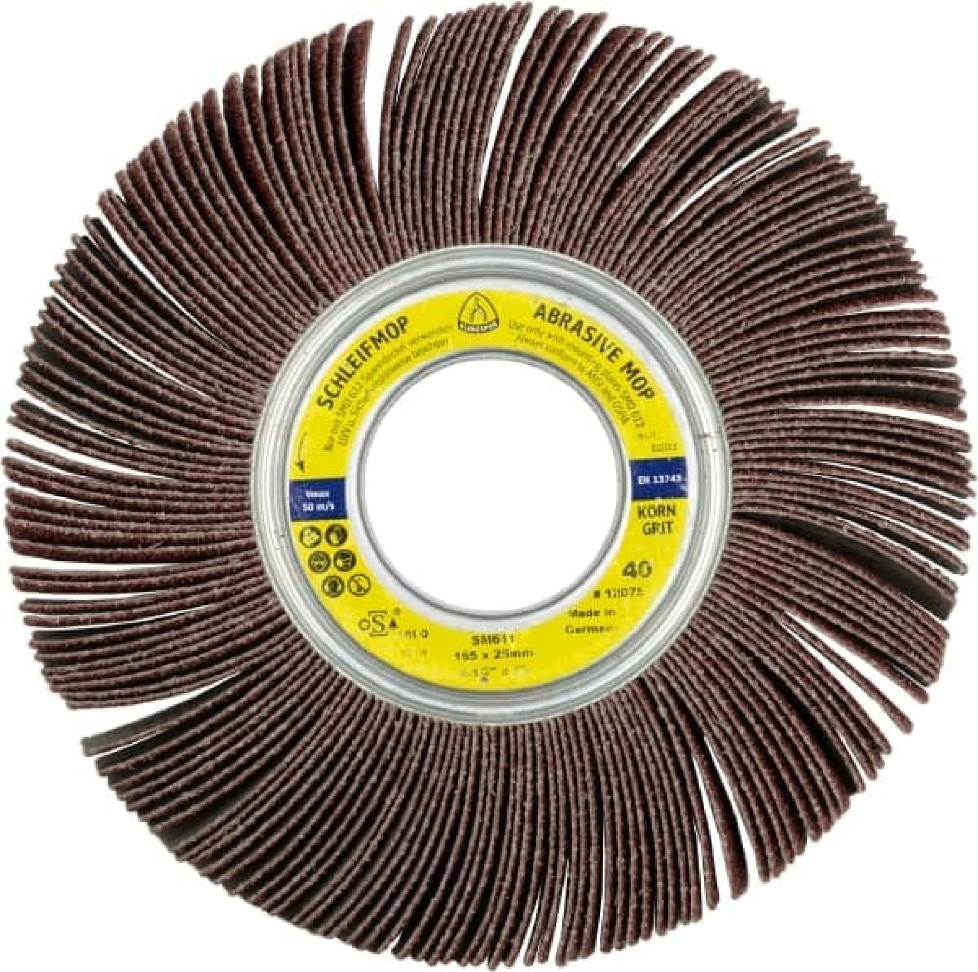 KLINGSPOR SM 611 LS 309 X Schleifmoprad 12062, Ø 140 mm x 50 mm x 21 mm, A, P60, Gerade, Aluminiumkorn, 6.800 U./Min., Für universal Metall, Farbe, Lack, Spachtel & Holz Schleifanwendungen