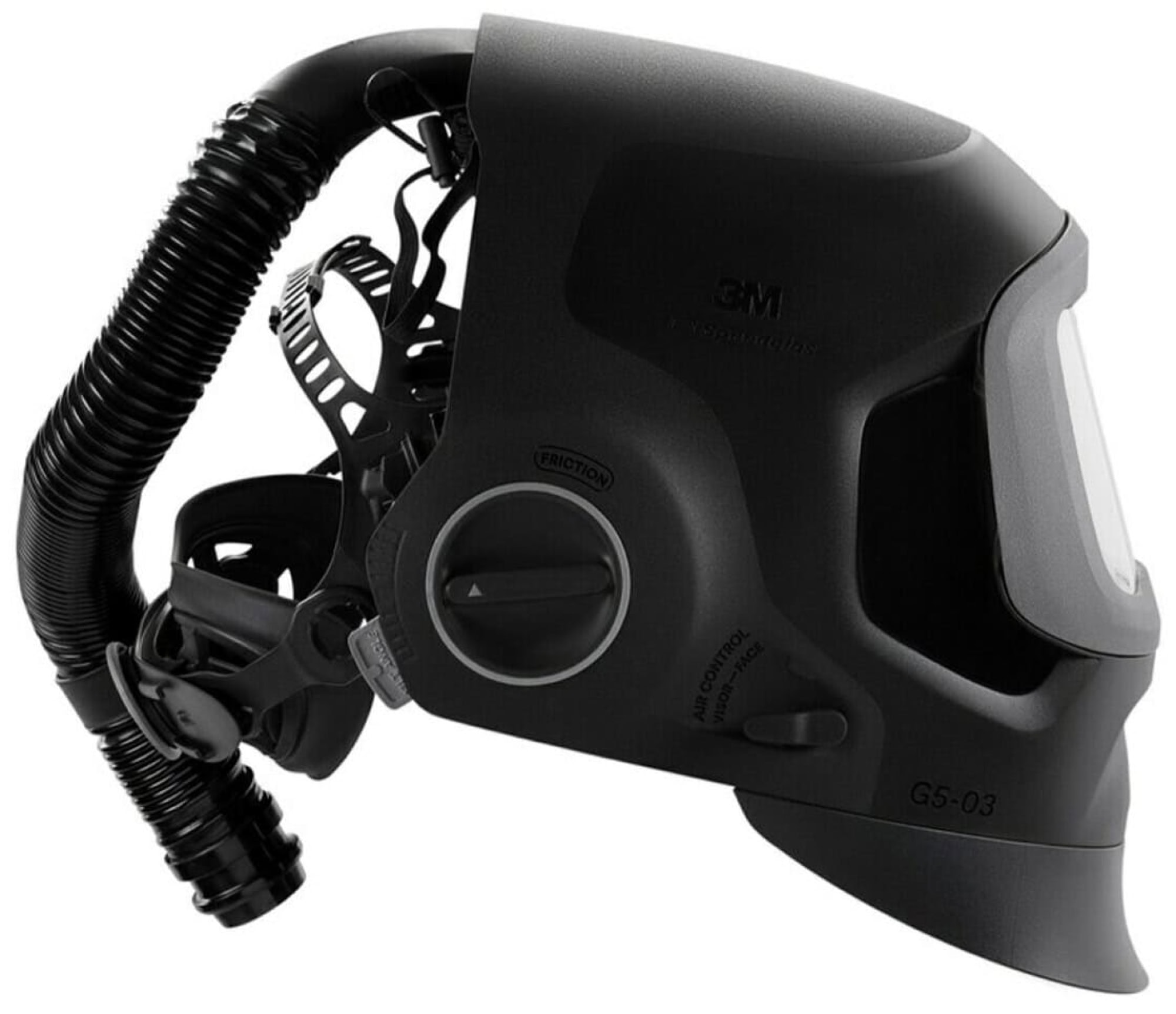 3M™ Speedglas™ Schweißmaske G5-03 Pro Air mit Schweißfilter G5-01/03NC und Adflo™ High-Altitude Gebläseeinheit, 637710, inkl. QRS-Luftschlauch und Tasche, TH3, 4A/3B, Kopfband + Textilkopfschutz, Für natürliche Farben; Teile: [637700 + 630010]
