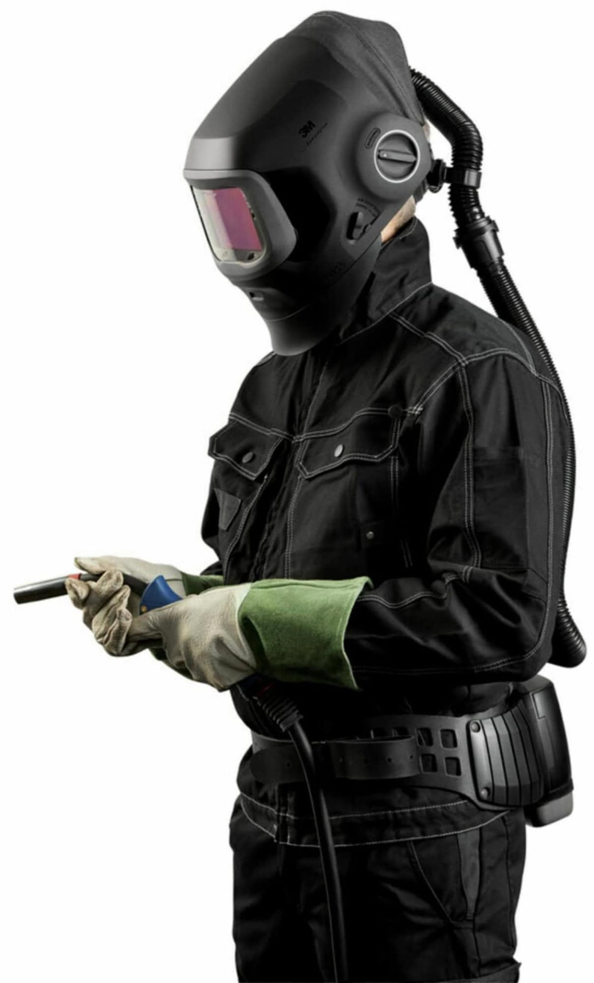 3M™ Speedglas™ Schweißmaske G5-03 Pro Air mit Schweißfilter G5-01/03NC und Adflo™ High-Altitude Gebläseeinheit, 637710, inkl. QRS-Luftschlauch und Tasche, TH3, 4A/3B, Kopfband + Textilkopfschutz, Für natürliche Farben; Teile: [637700 + 630010]
