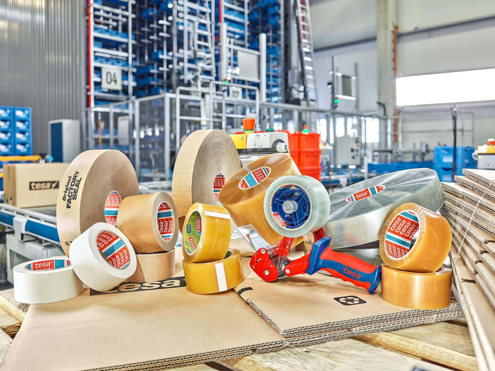 tesa® 60412, 50 mm x 66 m, Weiß, Leises Abrollen, Recycling Freundlich, Sortenrein, Nachhaltiges Universal PET Verpackungsklebeband
