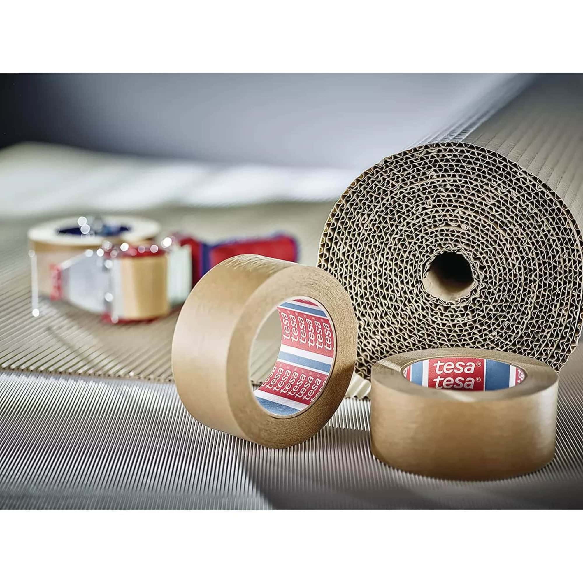 tesa® 60408, 50 mm x 50 m, 0,125 mm, Braun, PV 0, Recycling freundlich, Sortenrein, Biobasiertes FSC® Papier Verpackungsklebeband aus verantwortungsvollen Quellen