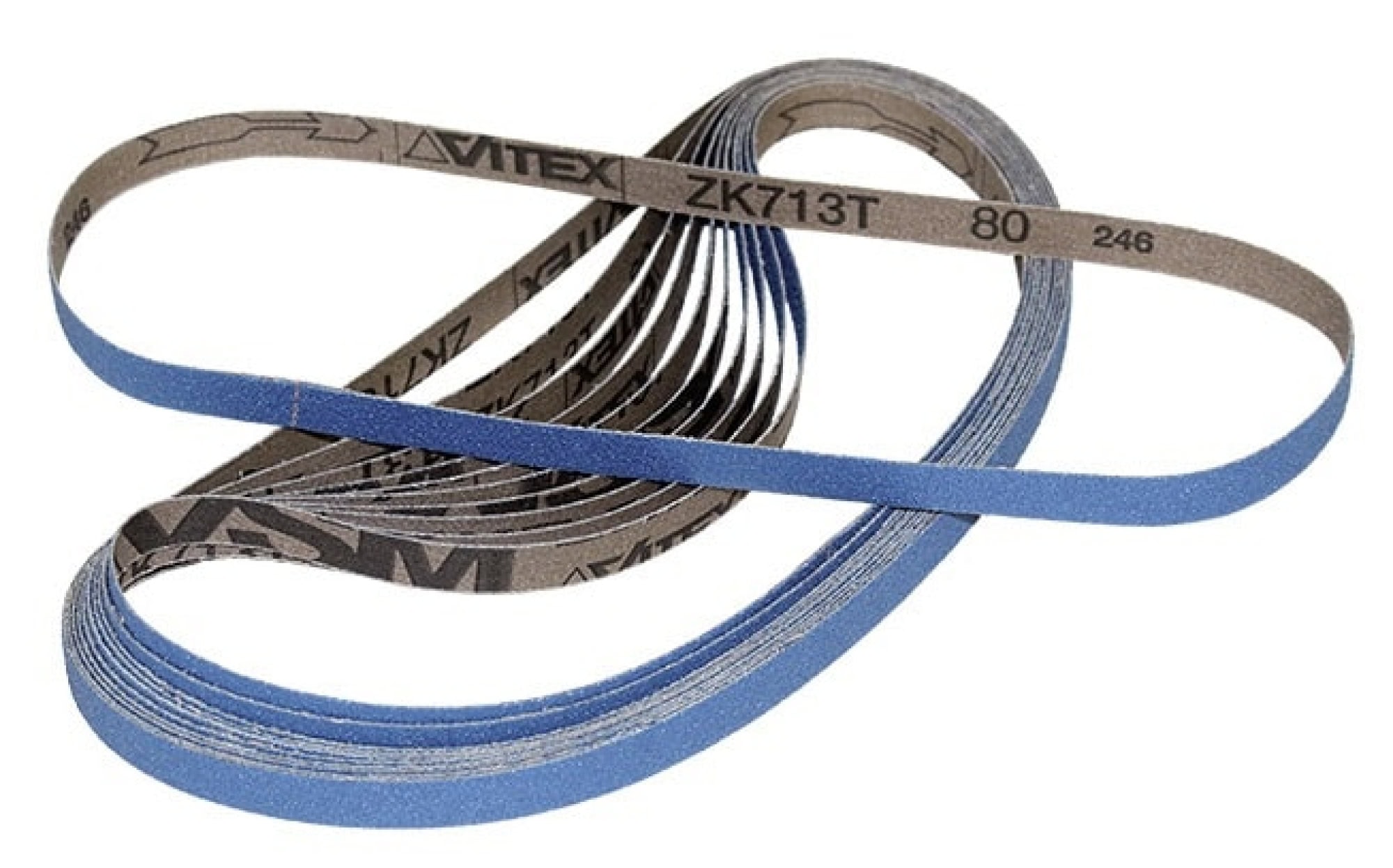 VSM ZIRKONKORUND ZK713T 790669, 20 mm x 520 mm, Z, P60, T-Baumwolle, Ausführung (E07), Blau, Feilenband mit Zirkonkorund, Für Edelstahl und Unlegierter Stahl
