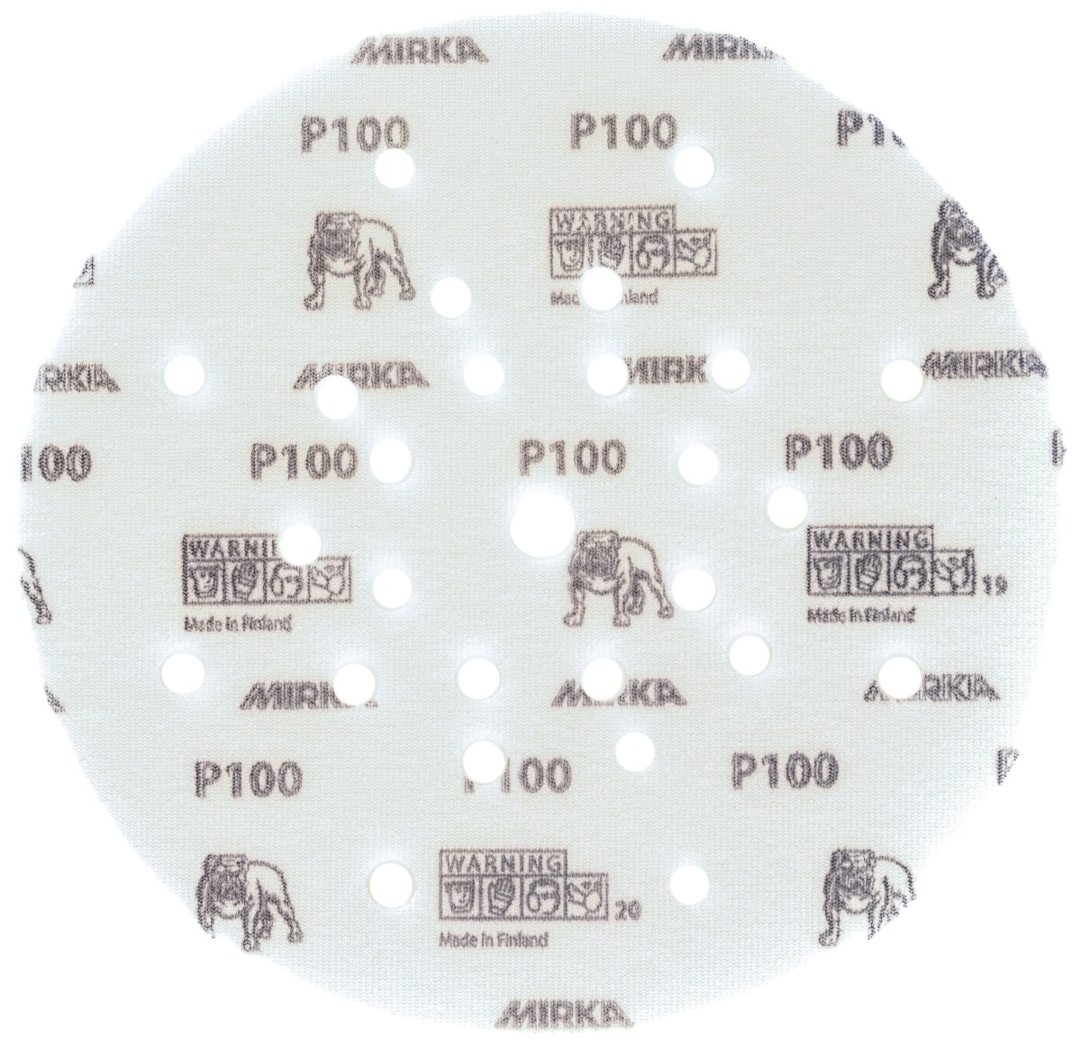 Mirka® Yellow Abrasive Soft 1674802540, Ø 225 mm, P40, A, 27-fach gelocht, Kletthaftend, Schleifscheibe mit Aluminiumoxidkorn, Für Finish- und Polierarbeiten an Werkstücken
