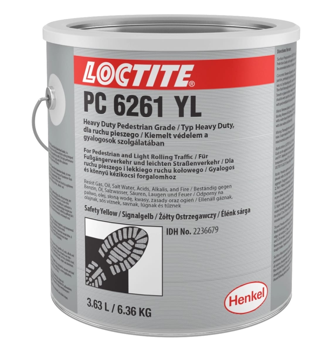 Henkel™ Loctite® Antislip PC 6261 Antirutsch Bodenbeschichtung, 6,36 Kg, Gelb, 2236679, Für starken Fußgängerverkehr bis schwachen Fahrzeugverkehr