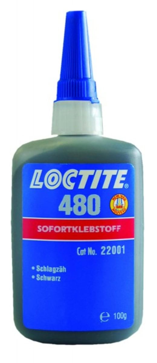 Henkel™ Loctite® 480 Sofortklebstoff, 100 g, Schwarz, 231397, Für Anwendungen mit geringem Spaltmaß