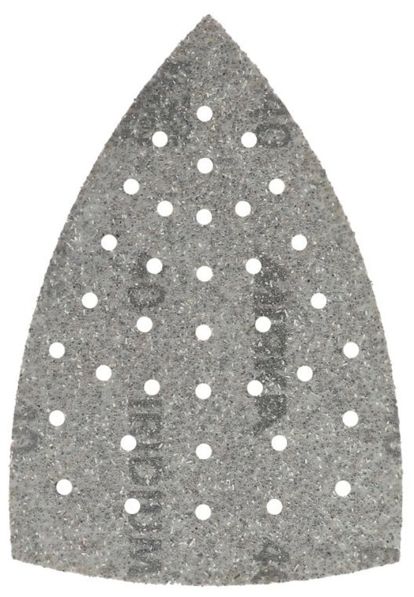 Mirka® Iridium® 246JQ05032, Ø 100 mm x 152 mm x 152 mm, P320, Multilochung, Kletthaftend, Delta Schleifscheibe mit Keramik- und Aluminiumkorn