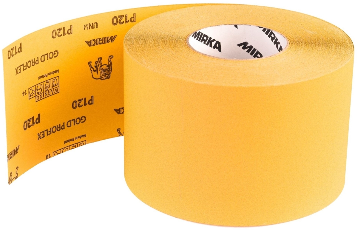 Mirka® Gold Proflex 2851100118, 115 mm x 50 m, P180, Ohne Haftung, Schleifrollen mit Aluminiumkorn