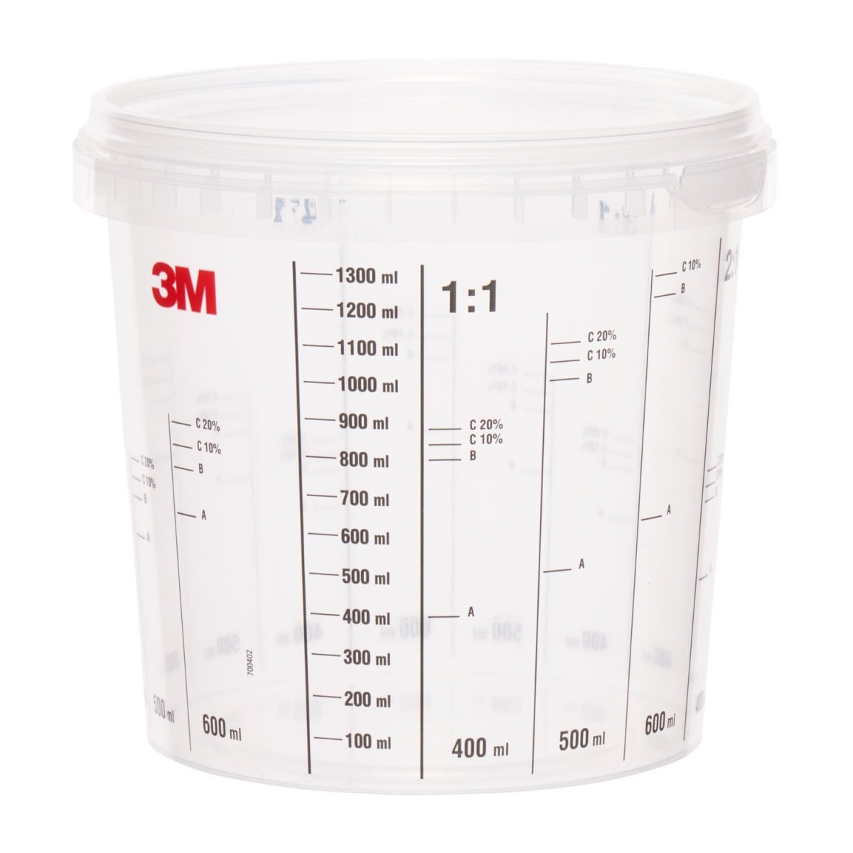 3M™ 50404, 1,55 Liter Transparenter Mischbecher zum Mischen und Aufbewahren von Lacken