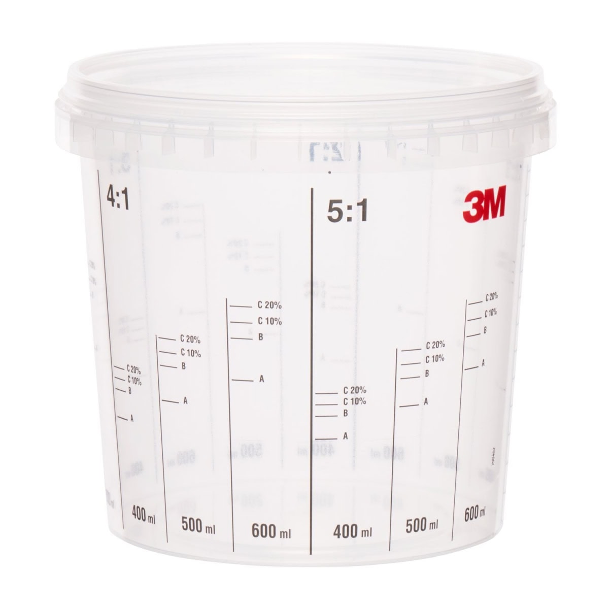 3M™ 50404, 1,55 Liter Transparenter Mischbecher zum Mischen und Aufbewahren von Lacken