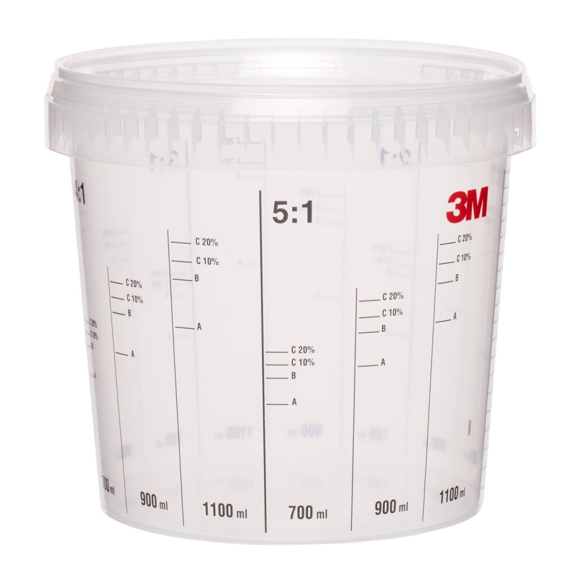 3M™ 50405, 2,3 Liter Transparenter Mischbecher zum Mischen und Aufbewahren von Lacken