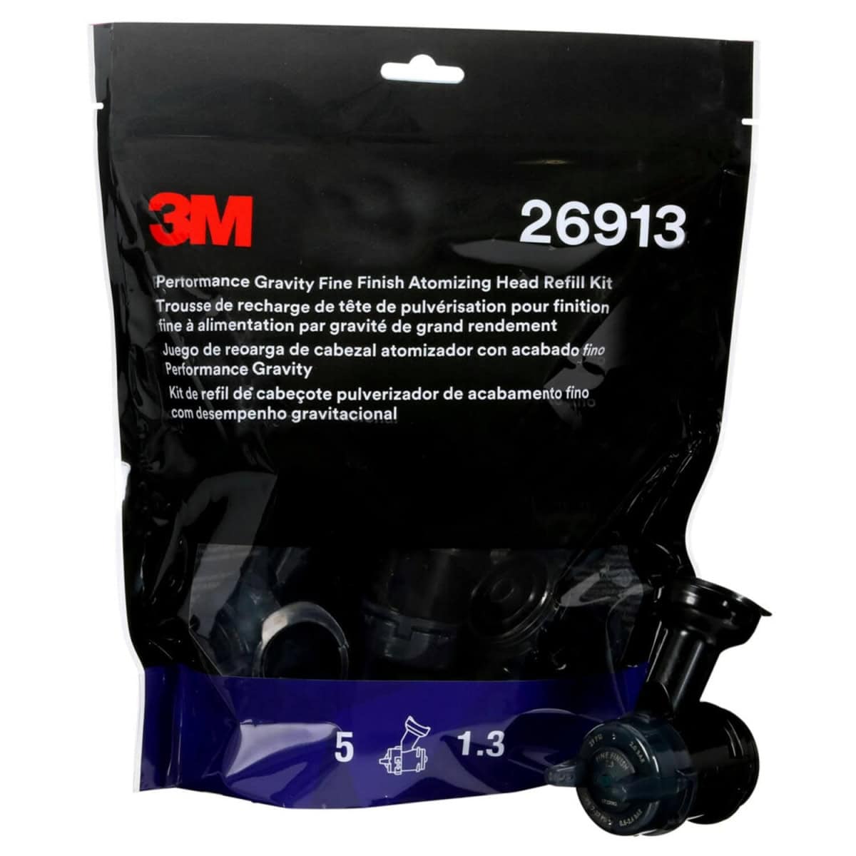 3M™ 26913, 1,3 mm, grünes Ersatzset für den 3M™ Hochleistungs-Fließbecherdüsenkopf für ein feines Finish