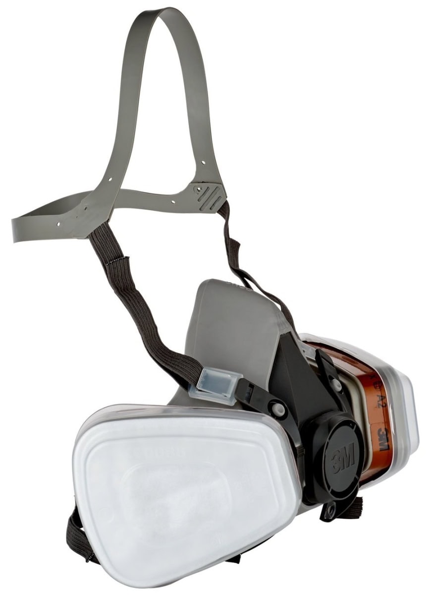 3M™ 6002C, Größe M, Atemschutzmaskenset 6002M mit A2P2 R Filterset, Bajonett-Klick Filteranschluss, Beliebt als Lackiermaske und Malermaske