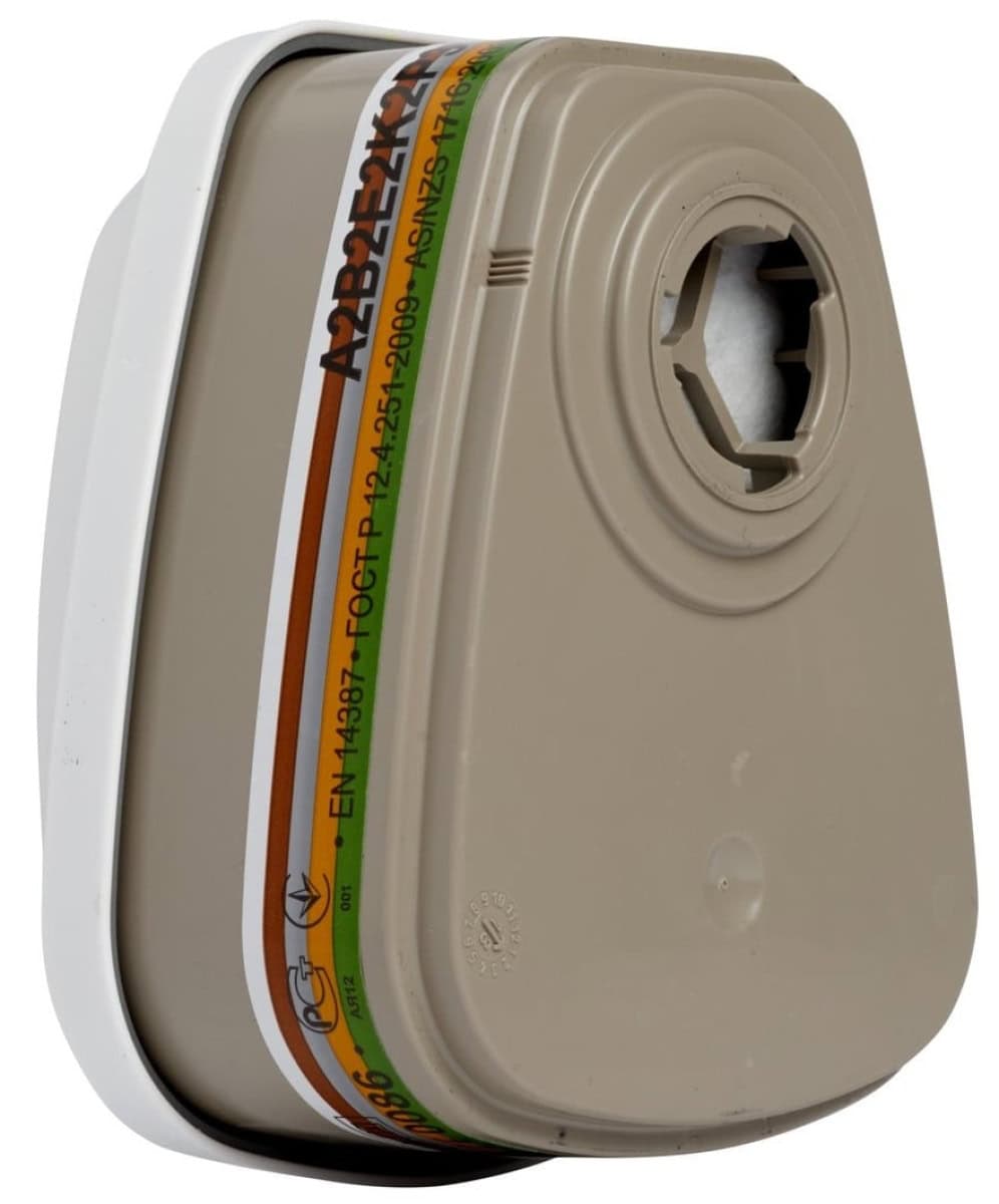 3M™ Gase-/Dämpfe & Partikel Kombifilter 6099, A2B2E2K2HgP3 R D + Formaldehyd, Bajonett-Klick Filteranschluss, Filter gegen organische, anorganische, saure Gase & Dämpfe, Ammoniak & org. Ammoniakderivate, Formaldehyd (CH2O), Quecksilber, Partikel