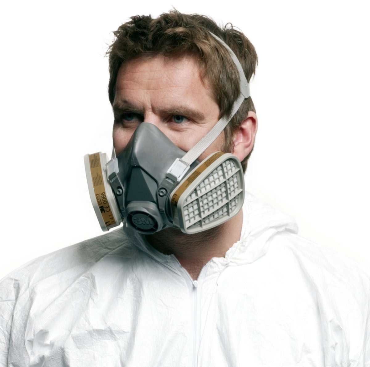 3M™ Gasmaske / Halbmaske 6200M, Größe M, Bajonett-Klick Filteranschluss