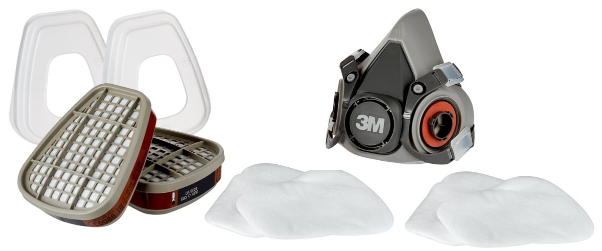 3M™ 6223M, Größe M, Atemschutzmaskenset 6200M mit A2P3 R Filterset, Bajonett-Klick Filteranschluss