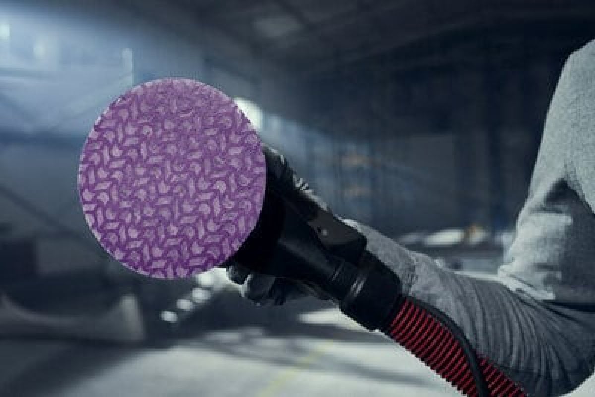 3M™ Xtract™ Cubitron™ II 710W 34641, Ø 34 mm, P320+, 12.000 U/Min., Gitternetz, Kletthaftend, Premium Schleifscheibe mit Präzisions-Keramikkorn