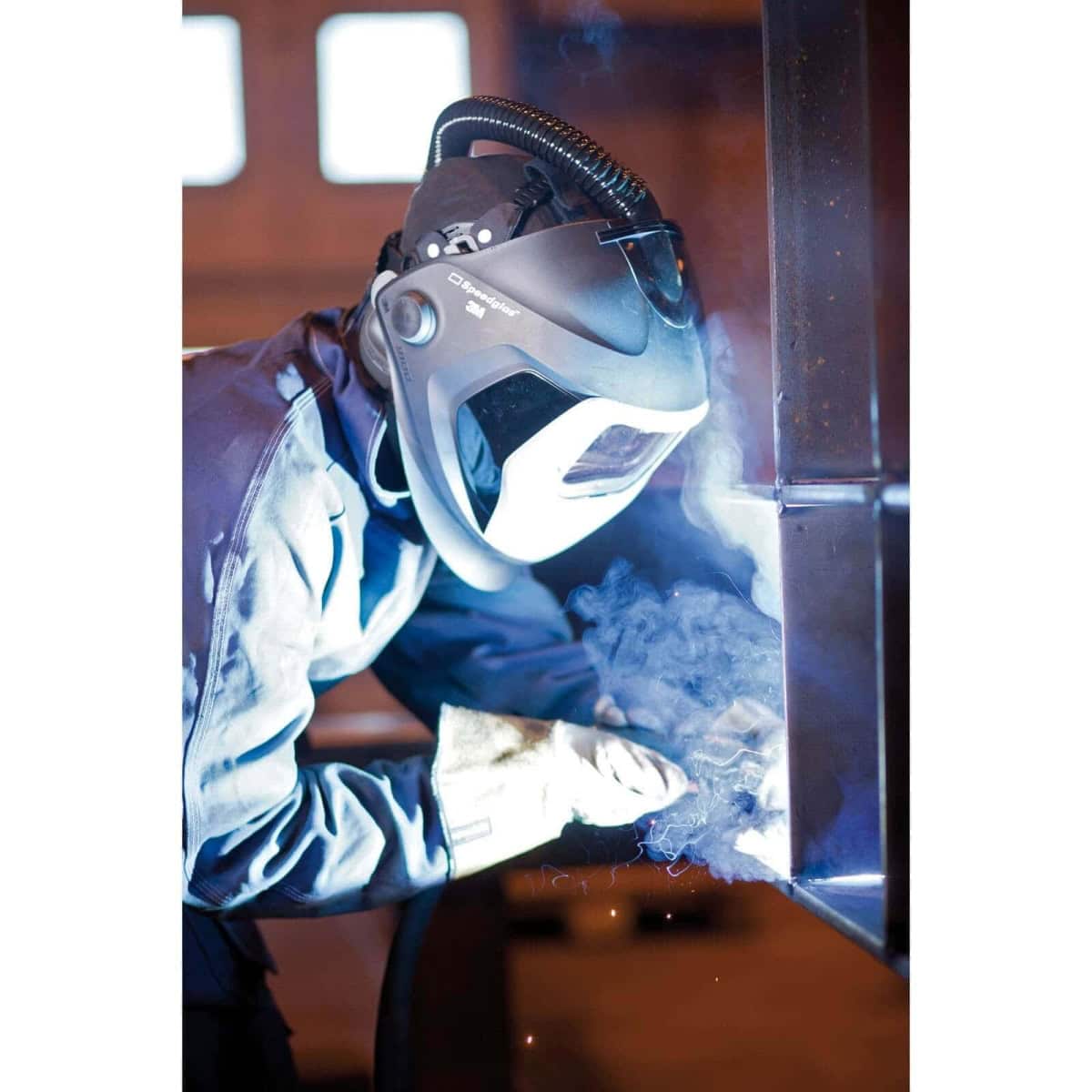 3M™ Speedglas™ 9100 Air mit Schweißfilter 9100V und Adflo™ Gebläseatemschutz, TH2, H567705, inkl. QRS-Luftschlauch und Tasche, Schweißmaske mit Kopfband; Teile: [H567700 + H500005]