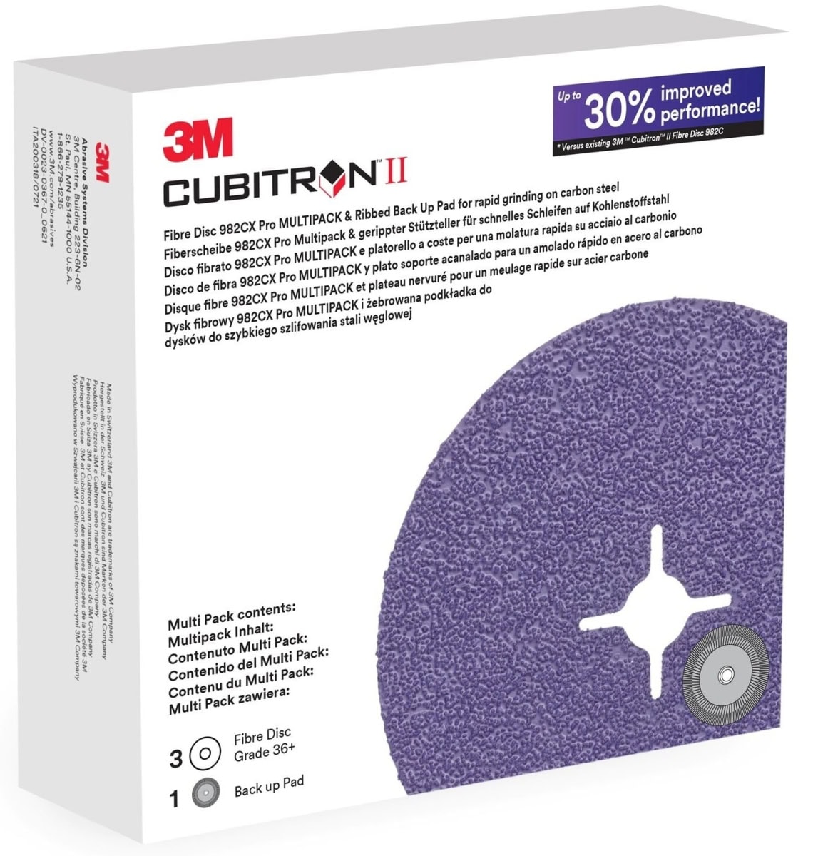 3M™ 14281-982CX-RGK, 115 mm, Variable Drehzahl, 3M™ Elektro-Winkelschleifer Abtragsschliff Set, Teile: [14281 + 07095]