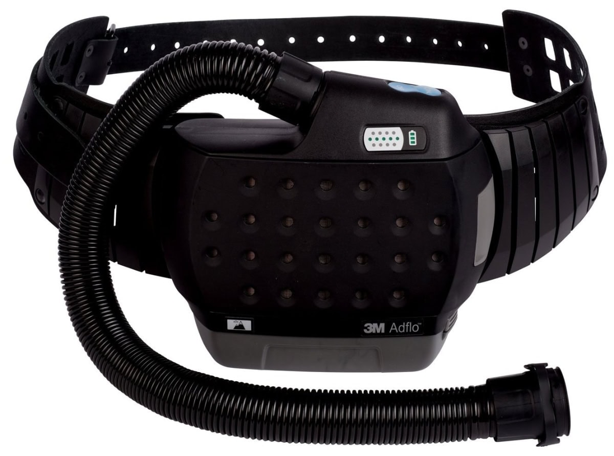 3M™ Speedglas™ Schweißmaske G5-03 Pro Air mit Schweißfilter G5-01/03NC und Adflo™ High-Altitude Gebläseeinheit, 637710, inkl. QRS-Luftschlauch und Tasche, TH3, 4A/3B, Kopfband + Textilkopfschutz, Für natürliche Farben; Teile: [637700 + 630010]