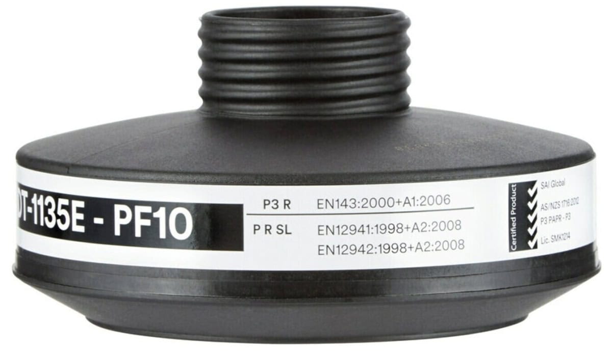 3M™ DT-Series™ DT-1135EN, Partikelfilter PF10, P3 PSL R D, Gelb, 40 mm Rundfilteranschluss [NATO Standard], Filter gegen feste & flüssige Partikel