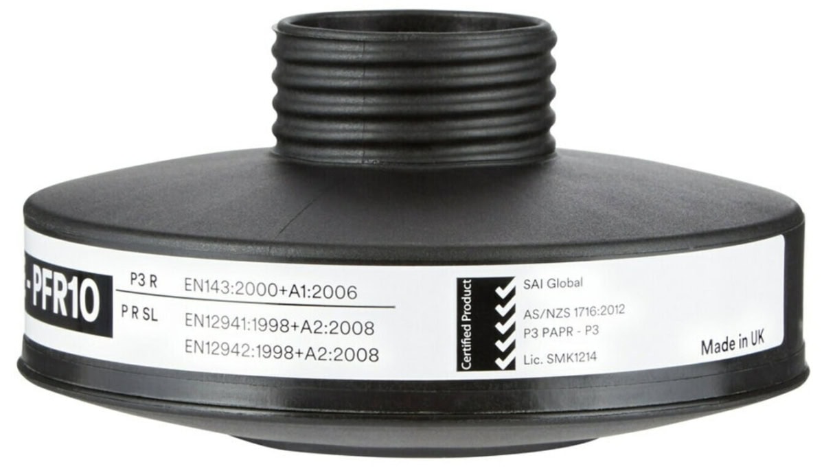 3M™ DT-Series™ DT-1235E, Partikelfilter PFR10, P3 PFR R D, Schwarz, 40 mm Rundfilteranschluss [NATO Standard], Filter gegen feste & flüssige Partikel