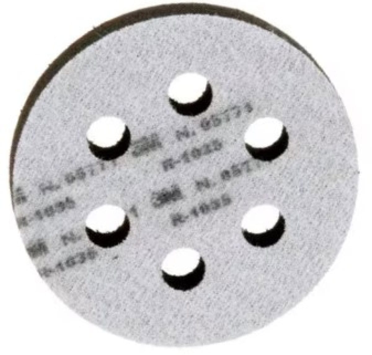3M™ Hookit™ E05771, Ø 76 mm, 10 mm, 6 Löcher, Kletthaftend, Softauflage für Stützteller, Für Lochsysteme: 6-fach gelochte, Multilochung und Gitternetzscheiben