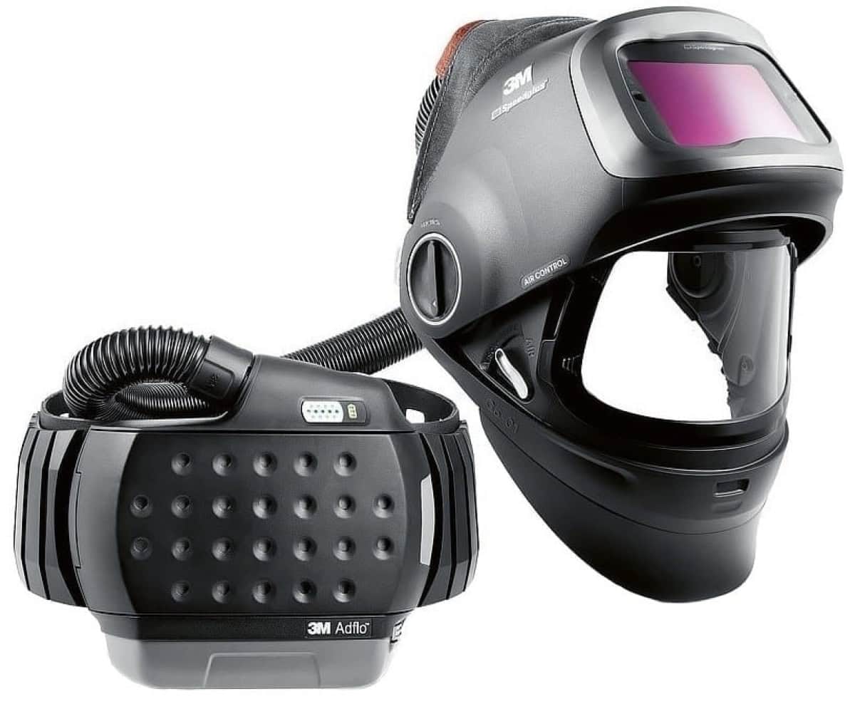 3M™ Speedglas™ Schweißmaske G5-01 mit Schweißfilter G5-01/03NC und Adflo™ High-Altitude Gebläseeinheit, 617819, inkl. VM-Kit + QRS-Luftschlauch und Tasche, TH3, 4A/3B, Kopfband + Textilkopfschutz; Teile: [617809 + 630010]