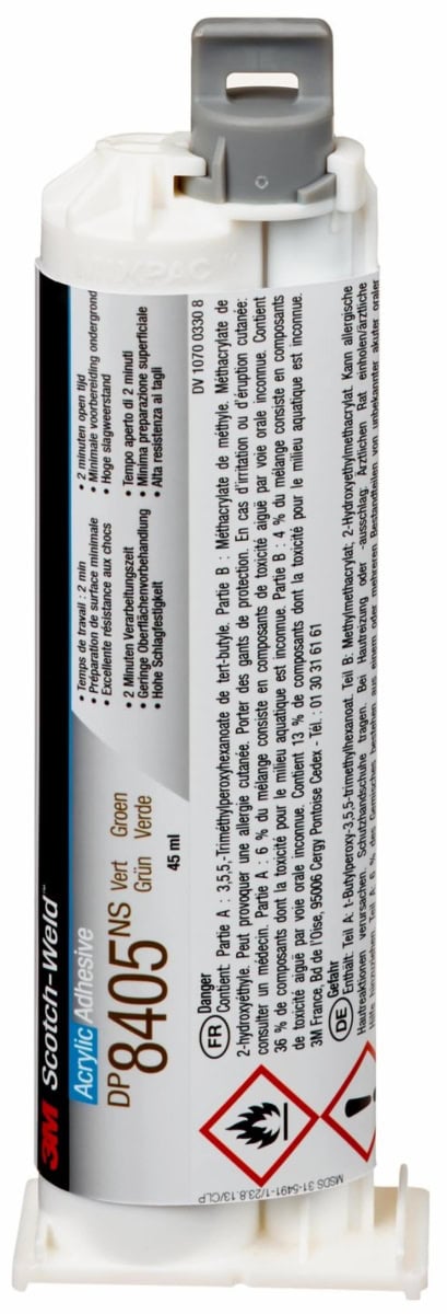 3M™ Scotch-Weld™ DP 8405 NS, 45 ml, 2-Komponenten-Konstruktionsklebstoff auf Acrylatbasis, Grün