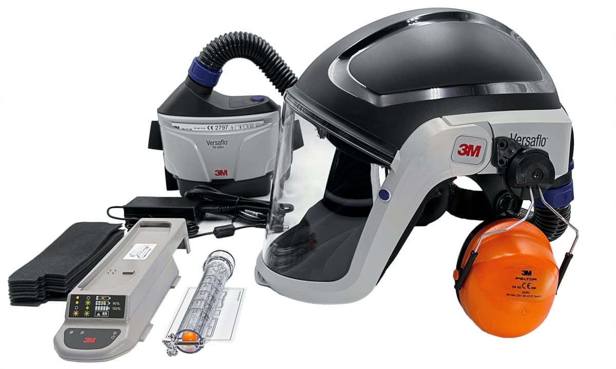 3M™ TR-300-HIK, TH3, Partikelschutz, Versaflo™ Schwer-Industrie Gebläse Atemschutz Set, Teile: [TR-315+, M-306, H31P3AF]