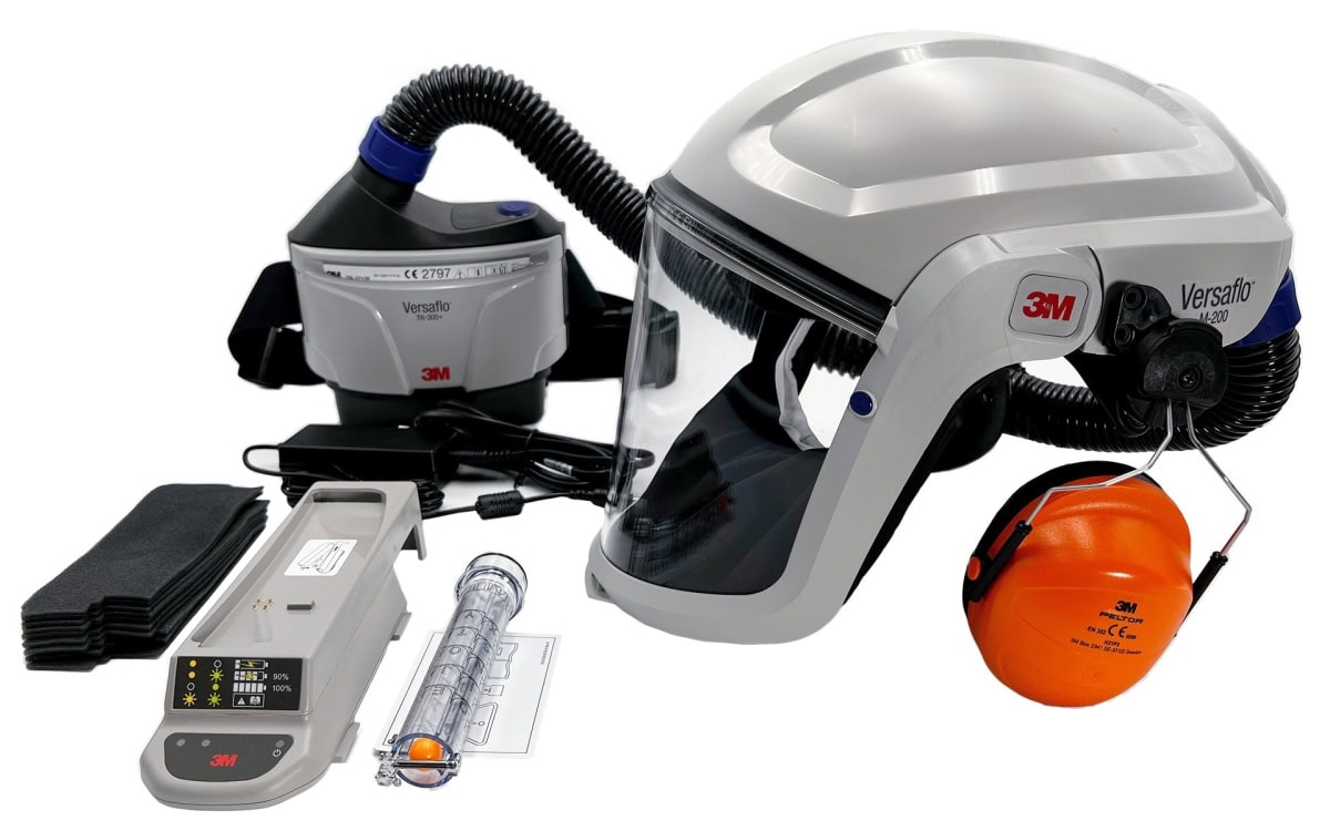 3M™ TR-300-LIK2, TH3, Partikelschutz, Versaflo™ Leicht-Industrie Gebläse Atemschutz Set, Teile: [TR-315+, M-207, H31P3AF]