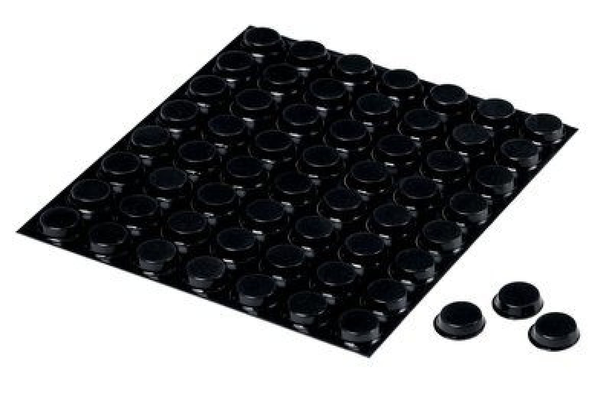 3M™ Bumpon™ SJ 5012 S BL, Ø 12,7 mm, H: 3,5 mm, Schwarz, Elastikpuffer mit R-30 Naturkautschuk Klebstoff, Mini-Pack mit 56 Stück