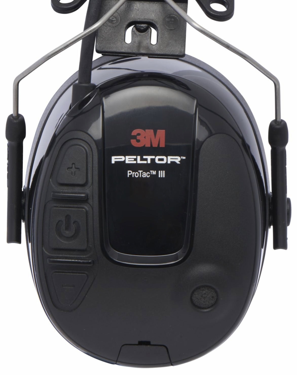 3M™ PELTOR™ ProTac™ III, SNR = 31 dB, Schwarz, Elektronischer Kapselgehörschutz mit Helmbefestigung