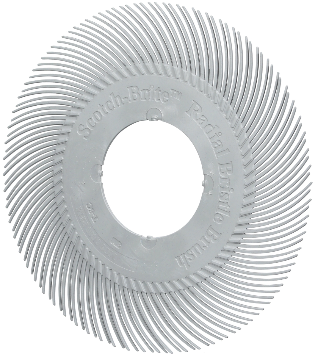 3M™ Scotch-Brite™ Präzisions Radialborstenbürste Einzelsegmente PN-RB 7100374833, Ø 150 mm, 120+, Typ C (Gebogene Borsten), Ohne Adapter, Grau, 6.000 U./Min., Für Reinigungs- und Entgratungsarbeiten