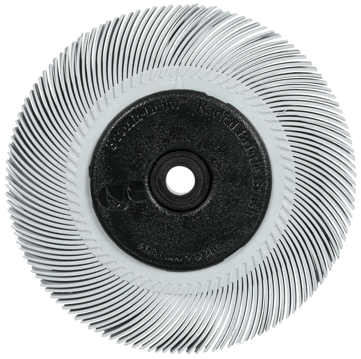 3M™ Scotch-Brite™ Präzisions Radialborstenbürste PN-RB 7100374844, Ø 150 mm x ø 11 mm, Breite: 25 mm, 120+, Typ C (Gebogene Borsten), Mit Adapter, Grau, 6.000 U./Min., Für Reinigungs- und Entgratungsarbeiten