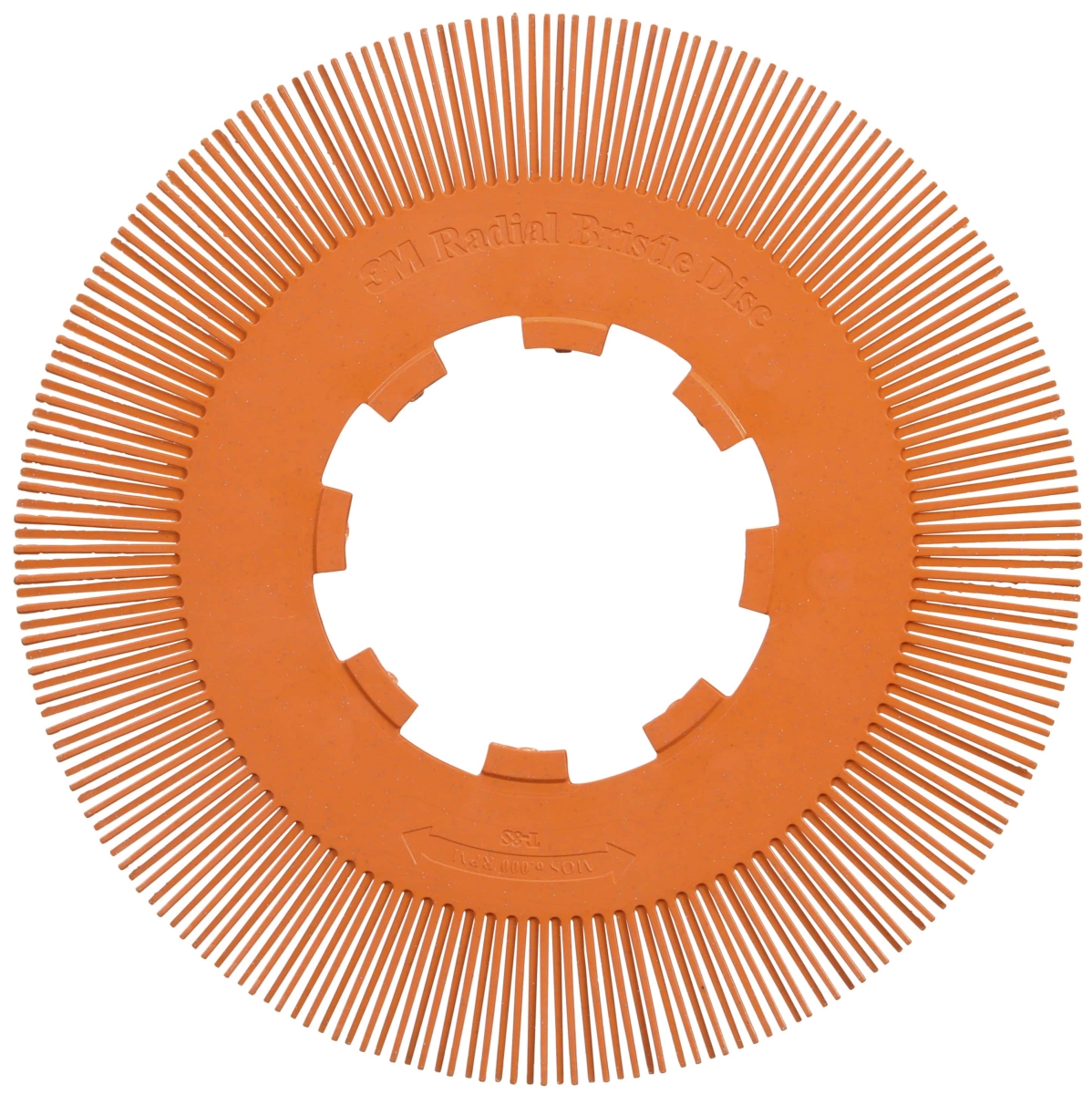 3M™ Scotch-Brite™ Präzisions Radialborstenbürste Einzelsegmente PN-RB 7100374923, Ø 200 mm, 80+, Typ S (Gerade Borsten), Ohne Adapter, Orange, 6.000 U./Min., Für Reinigungs- und Entgratungsarbeiten