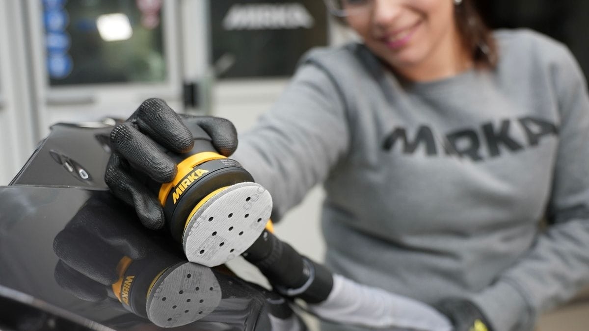 Mirka® Iridium® Soft Schleifscheibe 249JV02041, Ø 77 mm, Dicke: 5 mm, P400, A (Aluminiumkorn), Multilochung, Kletthaftend, Für Lackschliff & Grundierungsschliff