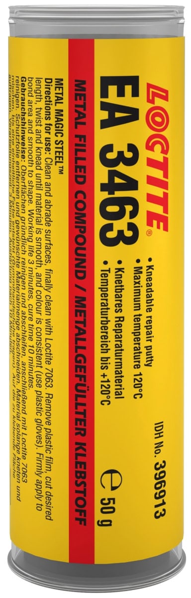 Henkel™ Loctite® 2K Epoxid Knetmasse EA 3463, 50 g, Schwarz, Fest, Zur Reparatur von Metallteilen