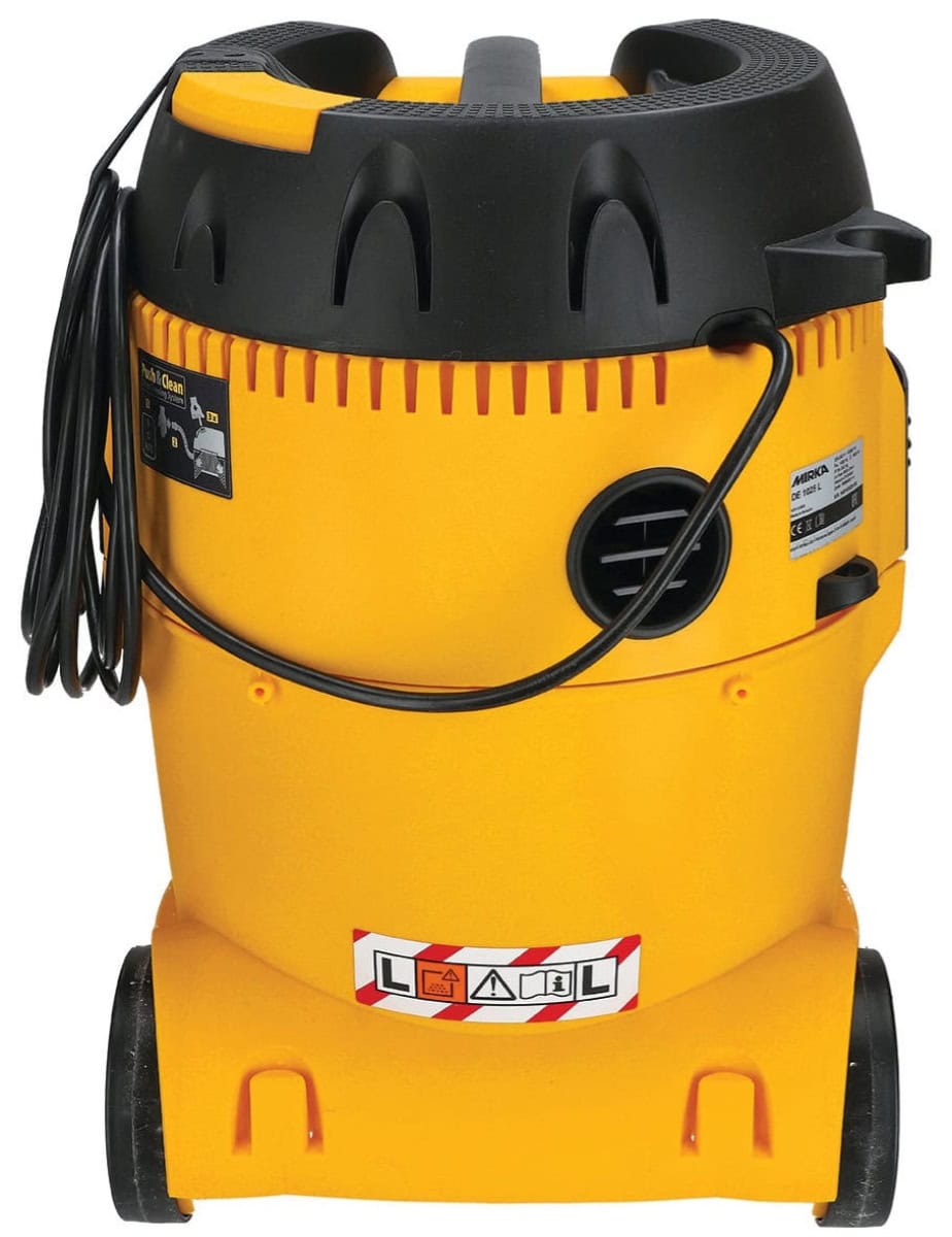 Mirka® 1025 L P&C Industrie Staubsauger 8999000111, 25 Liter, Nass & Trocken, 1,35 PS / 1000 Watt, 3.600 L/.Min., Staubklasse L, Anti Statisch (ESD), Manuelle Filterreinigung, Auto Start, Für staubfreies Schleifen & Arbeiten am Arbeitsplatz